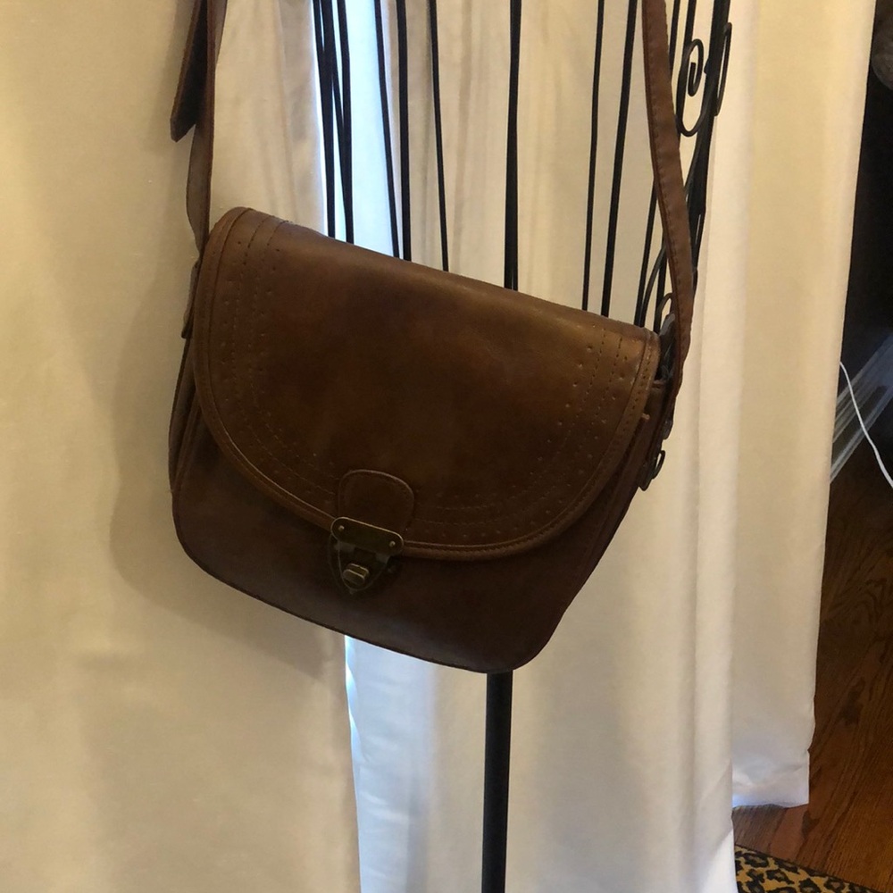 Steve Madden Brown Crossbody Bag with Flap Closure